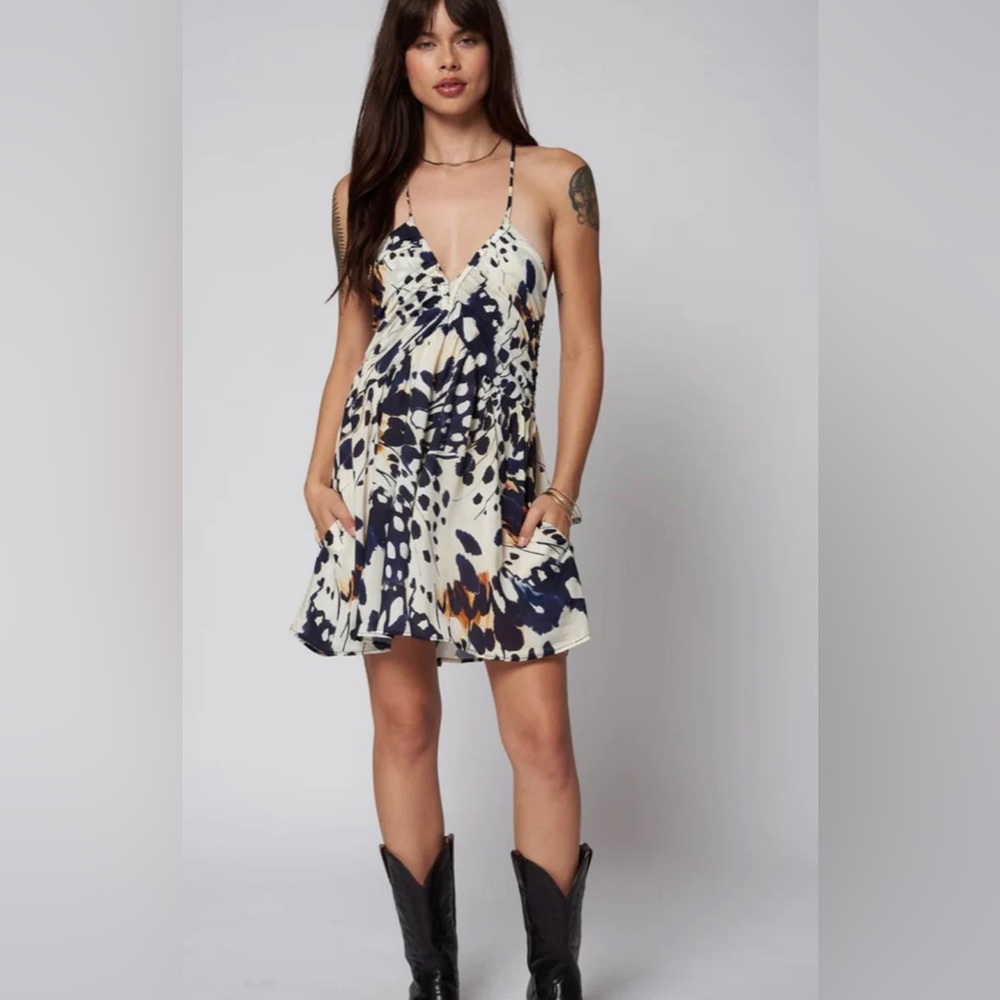 Black and White Halter Sundress Mini